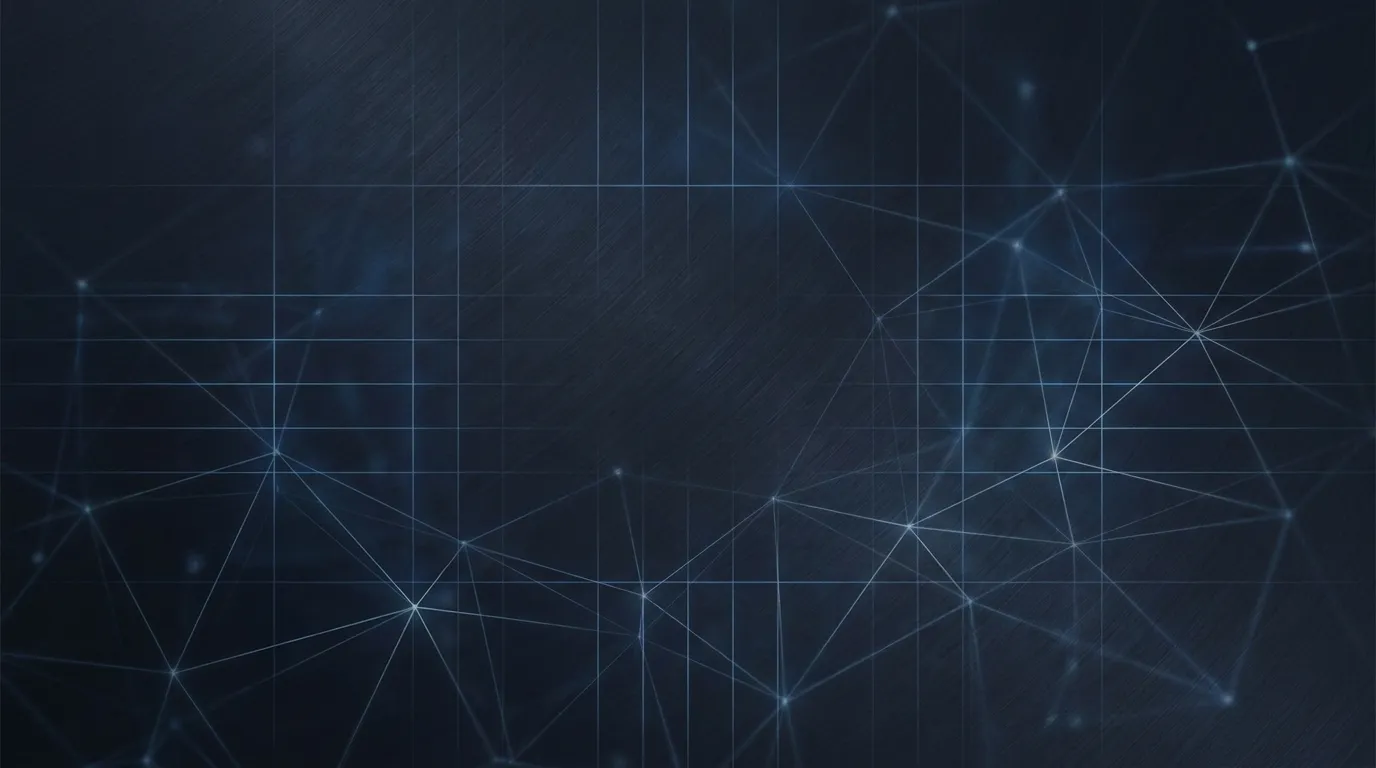 Abstract navy and amber enterprise backdrop suggesting structured digital infrastructure